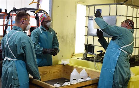 Crane Army Produces Hand Sanitizer to Support Warfighter.